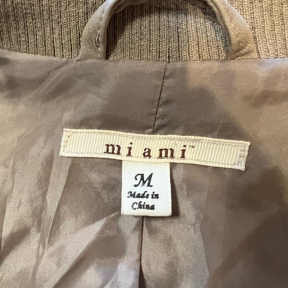 Miami Women's Beige Bomber Jacket - Picture 2 of 7